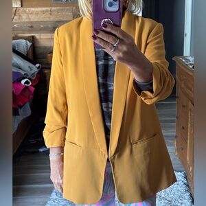 Women's Chelsea & Theodore Mustard Gold Blazer Size Large
